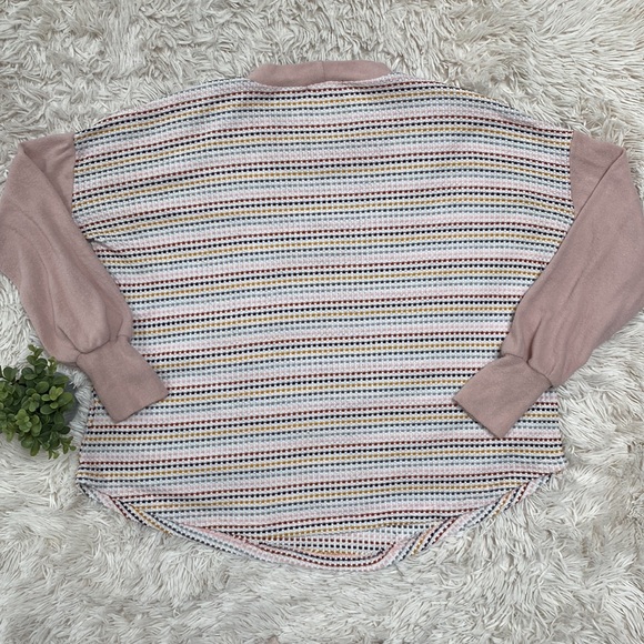 Staccato Hacci Mixed Media Top 💗 Pink White Multi - Picture 5 of 14